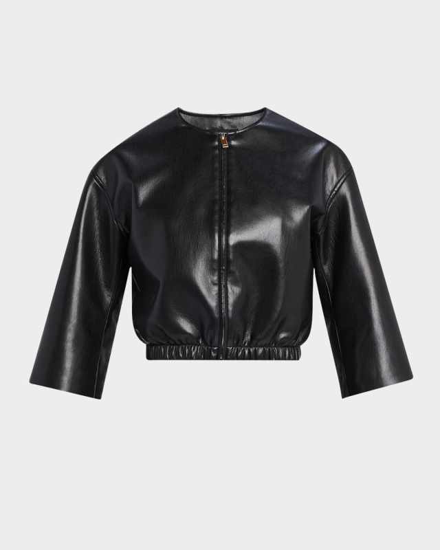 Brando Vegan Leather Bomber Jacket